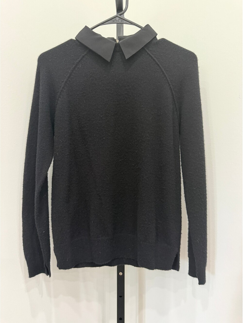 27 Miles Black 100% Cashmere Sweater with Collar